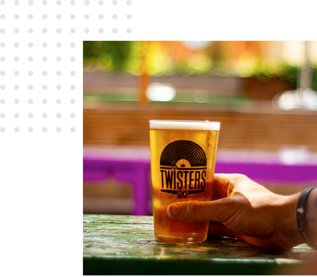 A pint in Twister's beer garden in Colchester