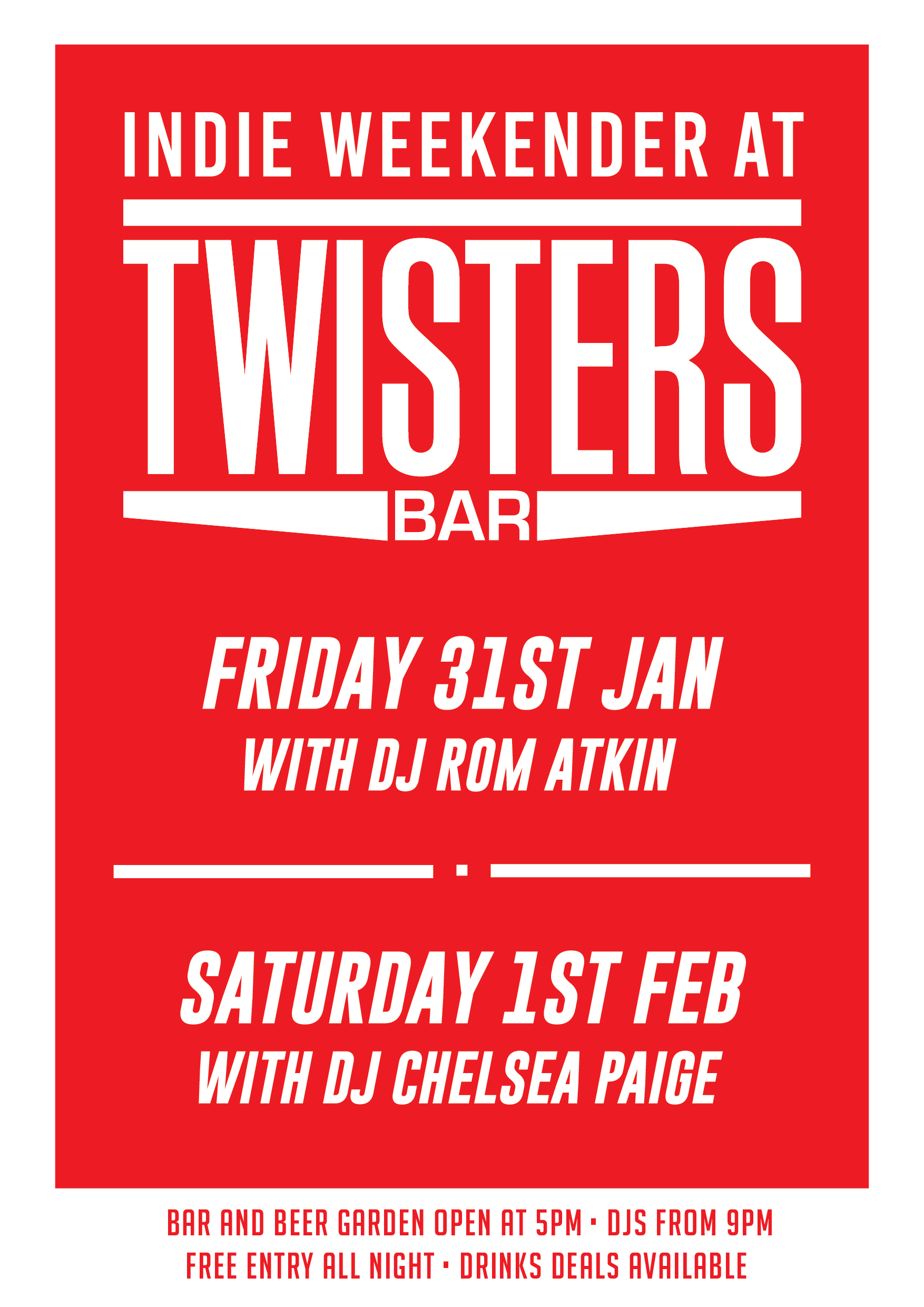 Indie Weekender at Twisters Bar